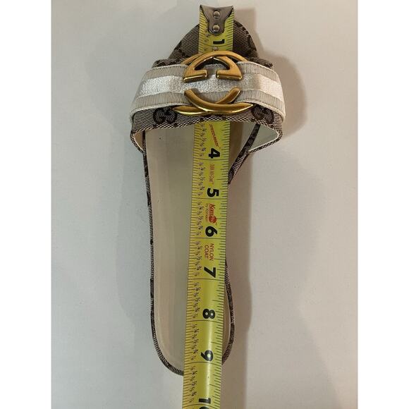 Gucci Brown Interlocking GG Supreme Canvas with Ribbon Slides Flats Size 36 - Picture 11 of 13